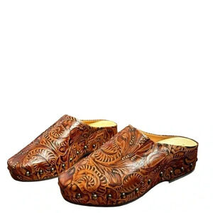 Roger Clergerie Paris Hoof Max Luxury Clog Studded Calf Leather Women’s Size 39